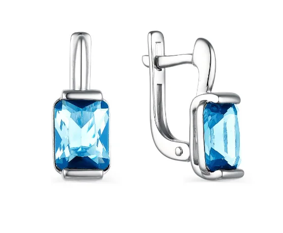 Серьги с английским замком из серебра