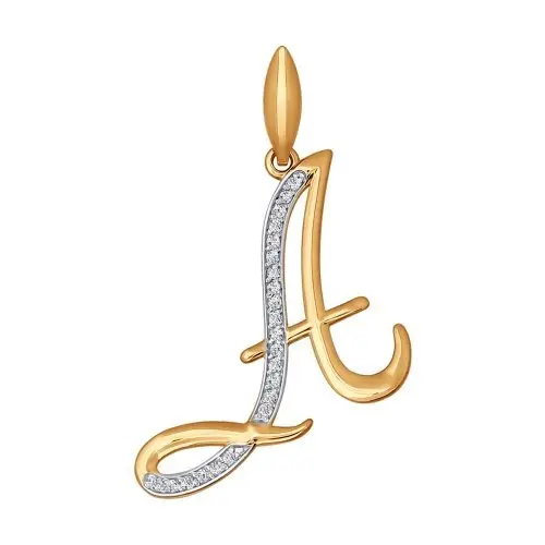 Подвеска буква из красного золота