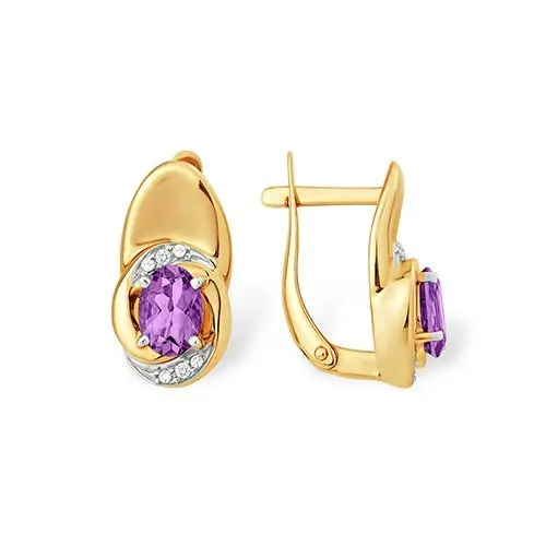 Серьги с английским замком из красного золота