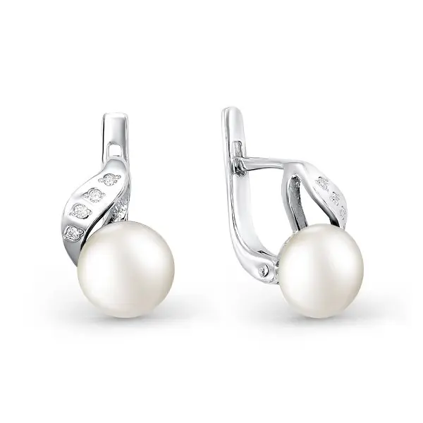 Серьги с английским замком из серебра