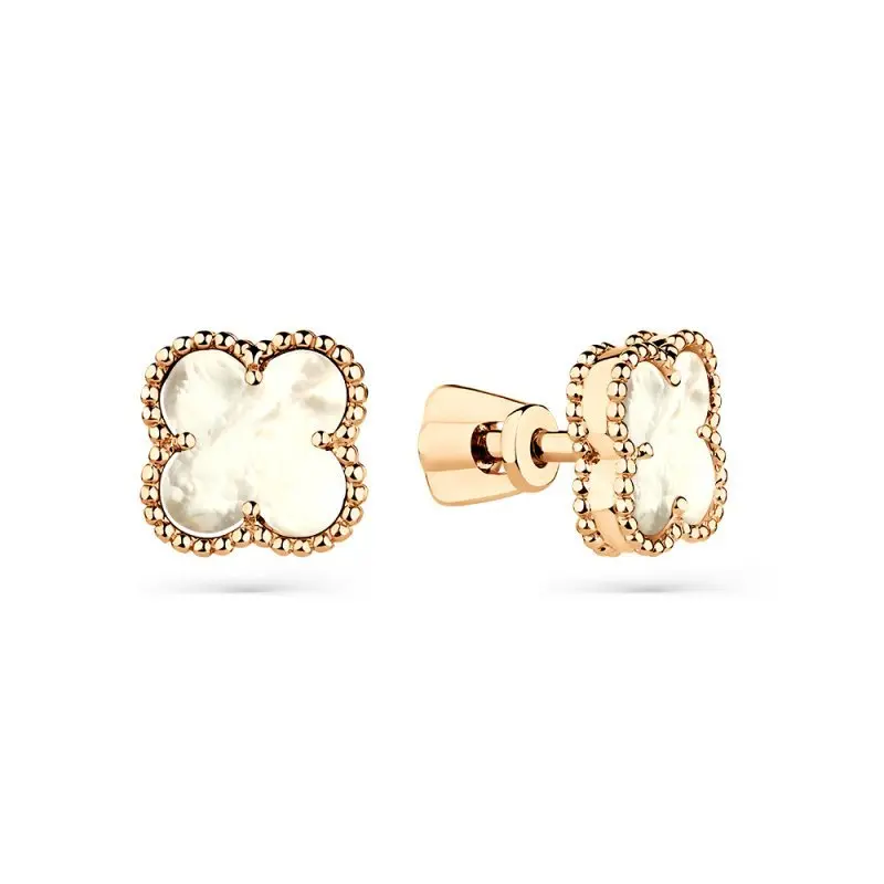 Серьги пуссеты из красного золота