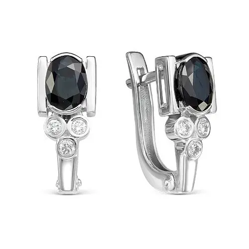 Серьги с английским замком из белого золота