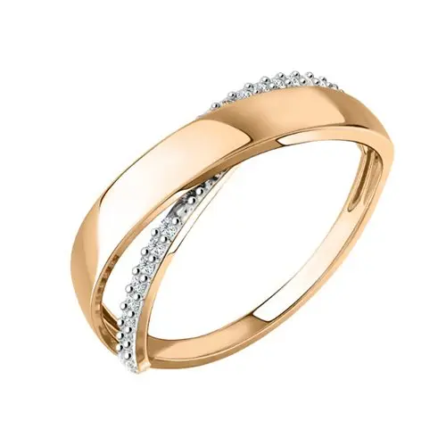 Кольцо декоративное из комбинированного золота