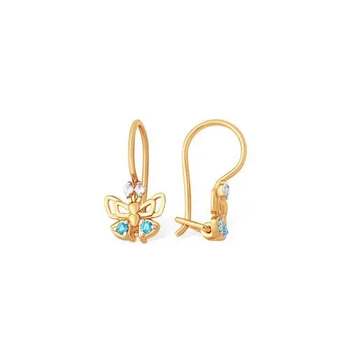 Серьги детские из красного золота