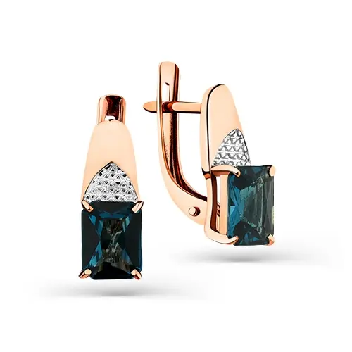 Серьги с английским замком из красного золота