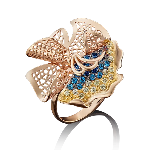 Кольцо декоративное из красного золота