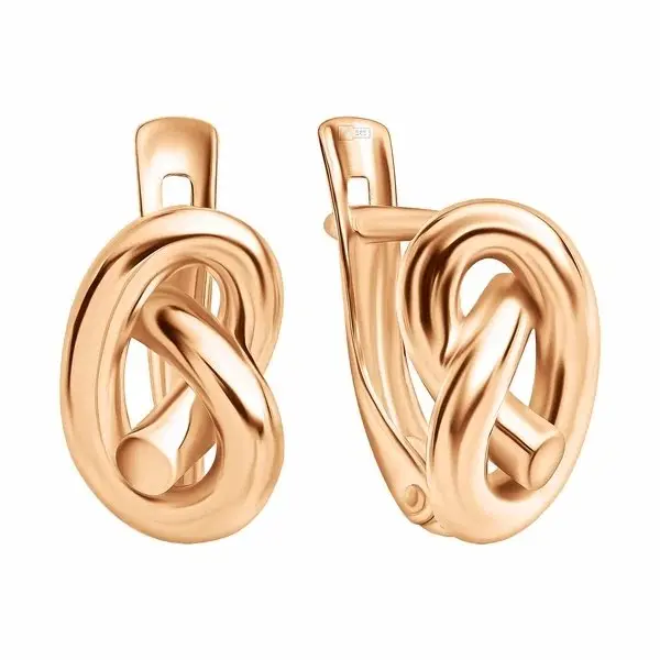 Серьги с английским замком из красного золота
