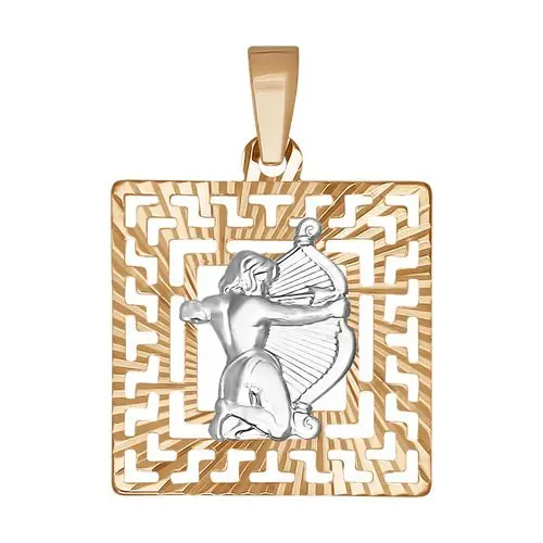 Подвеска знак зодиака из комбинированного золота