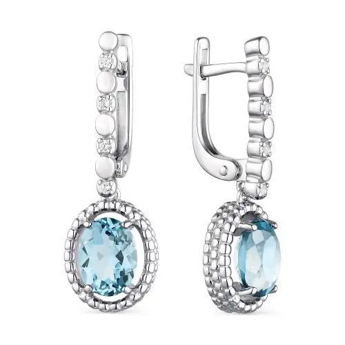 Серьги подвесные из серебра