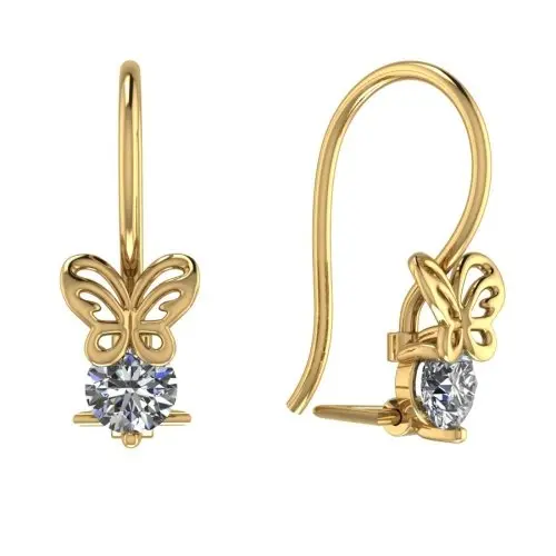 Серьги детские из красного золота