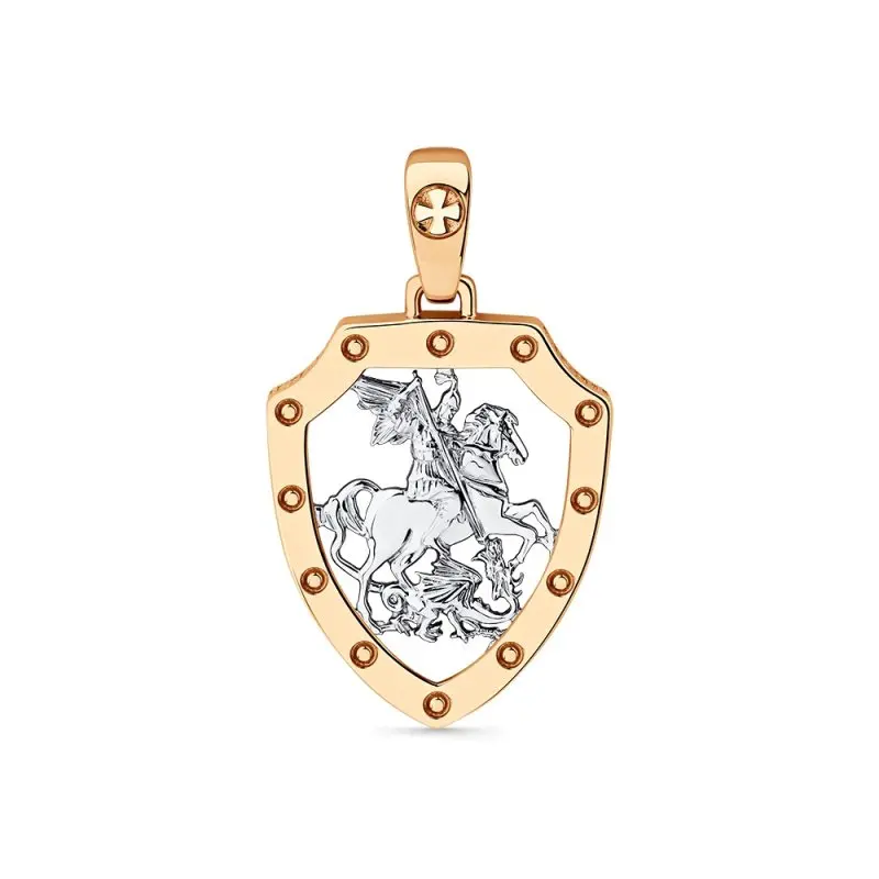 Подвеска икона из комбинированного золота