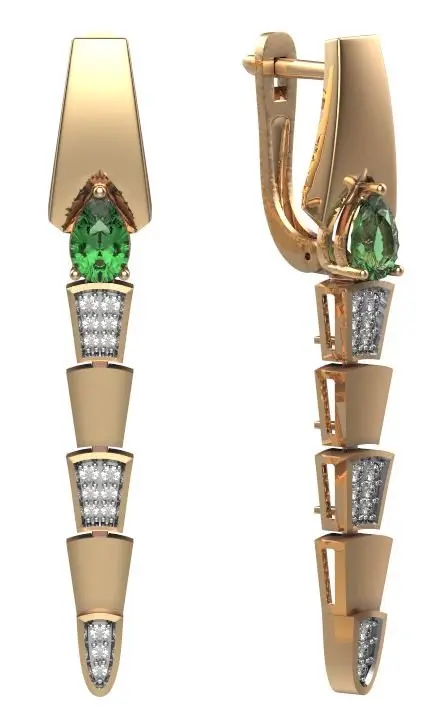 Серьги с английским замком из белого золота