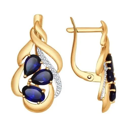 Серьги с английским замком из красного золота