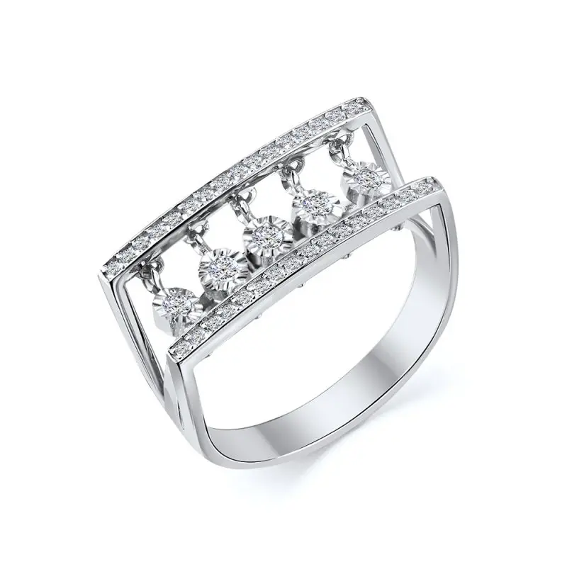 Кольцо декоративное из белого золота