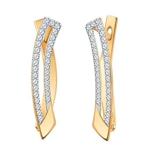 Серьги с английским замком из красного золота