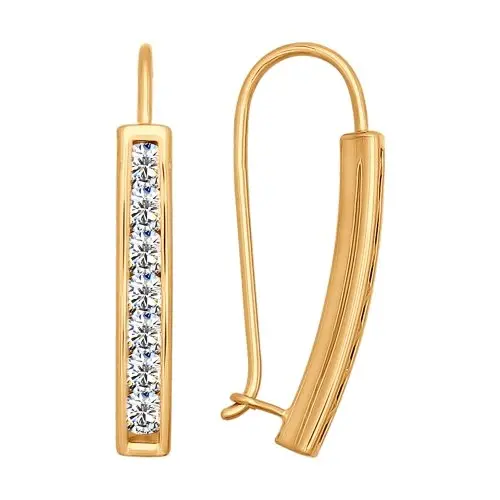 Серьги петельки из красного золота