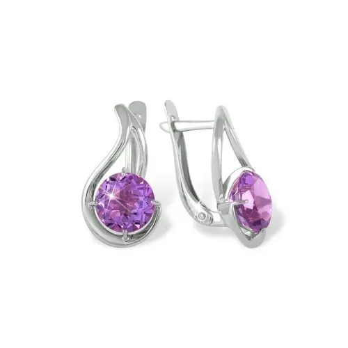 Серьги с английским замком из серебра