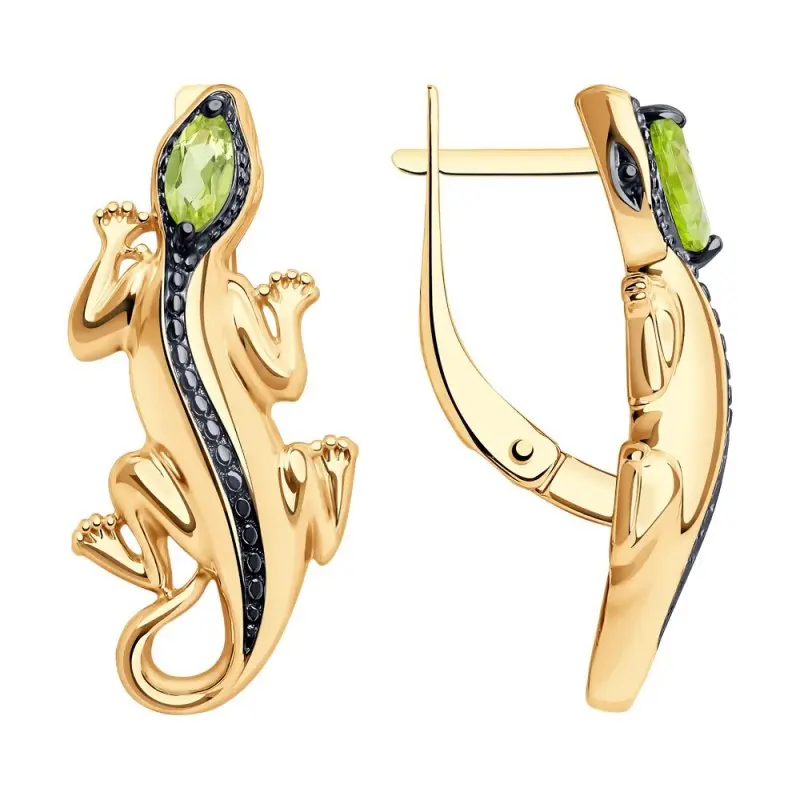 Серьги с английским замком из позолоты