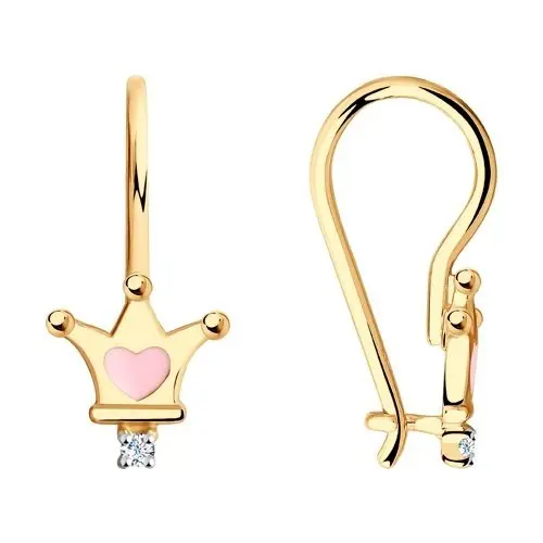 Серьги детские из красного золота