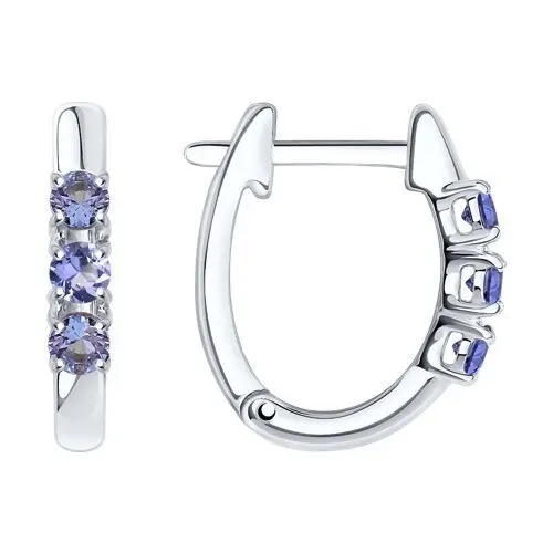 Серьги с английским замком из серебра