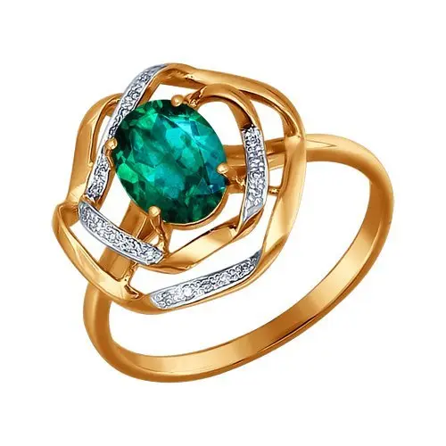 Кольцо декоративное из комбинированного золота