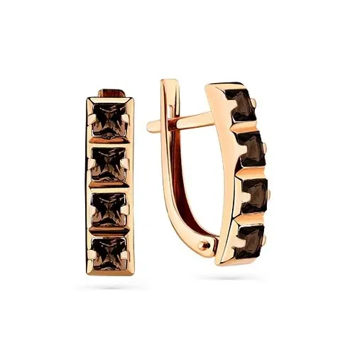 Серьги с английским замком из красного золота