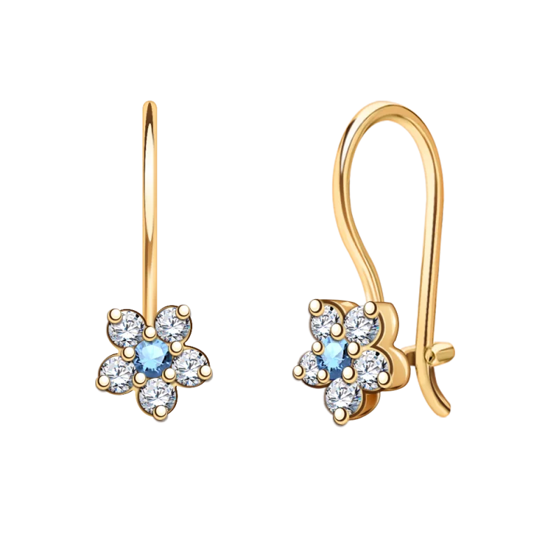 Серьги детские из красного золота