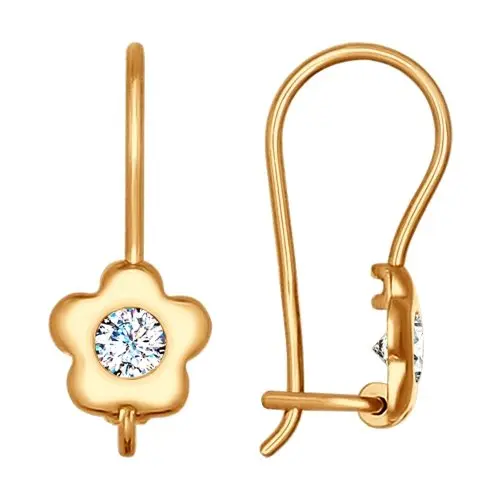 Серьги детские из красного золота