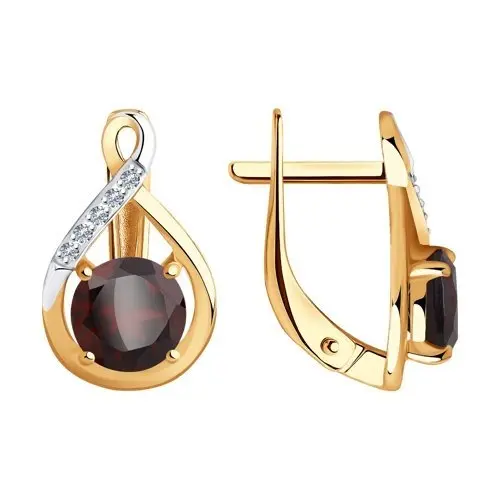 Серьги с английским замком из красного золота
