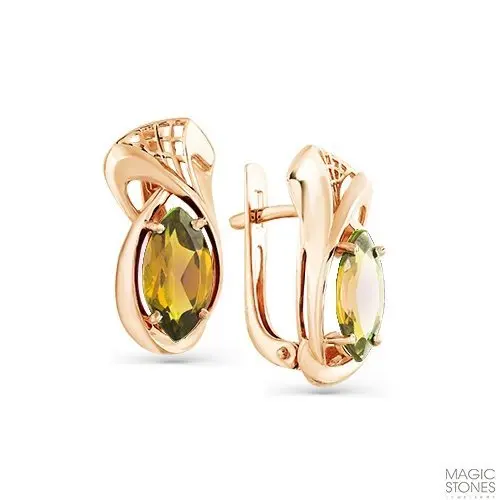 Серьги с английским замком из красного золота