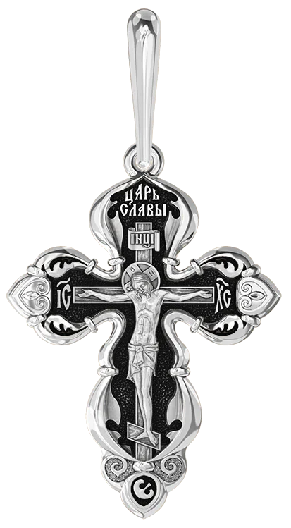 Подвеска крест из серебра