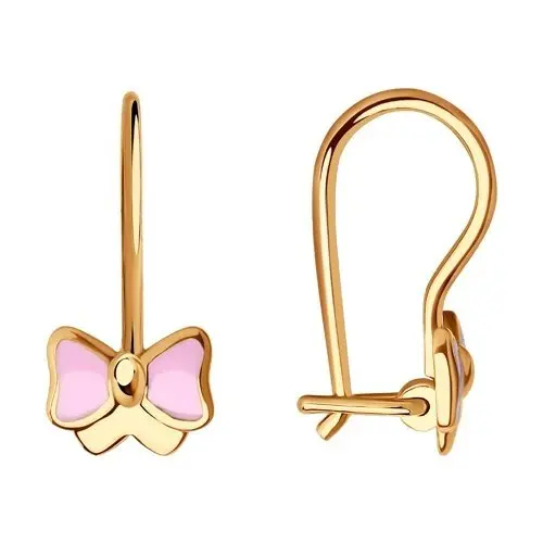 Серьги детские из красного золота