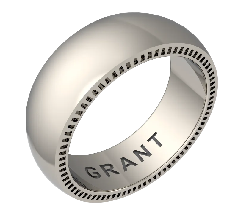 Кольцо обручальное из белого золота