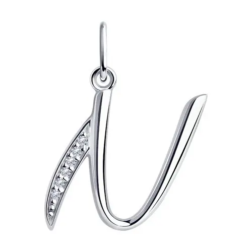 Подвеска буква из серебра