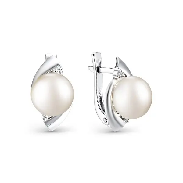 Серьги с английским замком из серебра