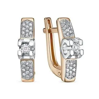 Серьги с английским замком из красного золота