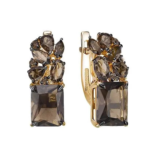 Серьги с английским замком из красного золота