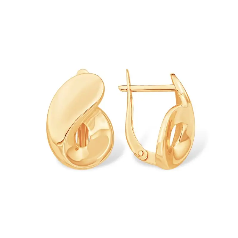 Серьги с английским замком из красного золота