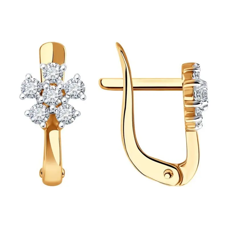 Серьги детские из красного золота