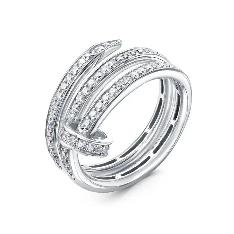 Кольцо декоративное из белого золота