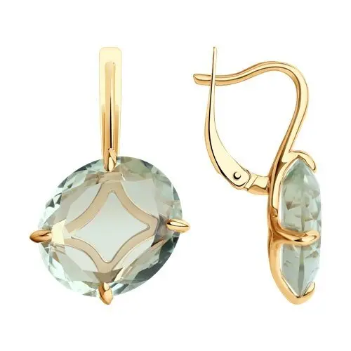 Серьги с английским замком из красного золота