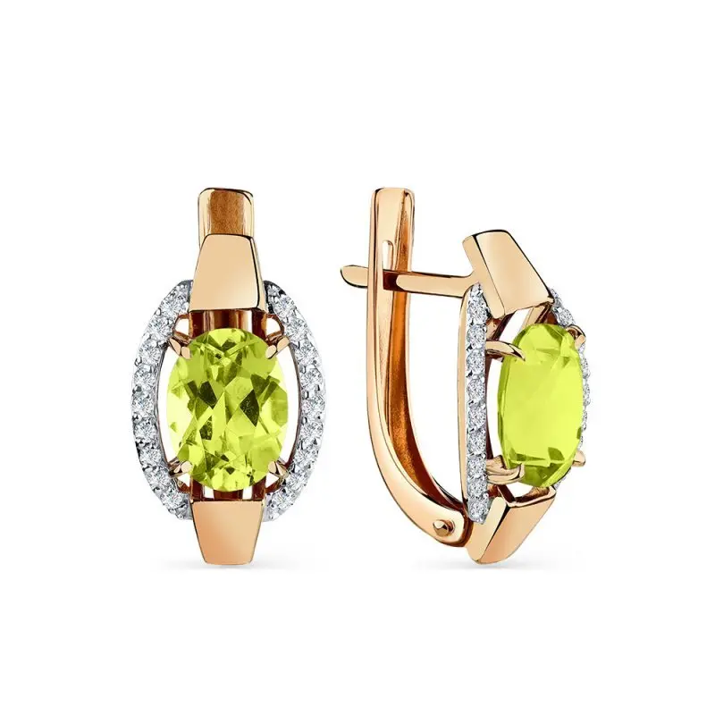 Серьги с английским замком из красного золота