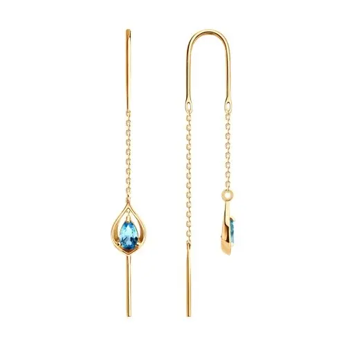 Серьги цепочки из красного золота