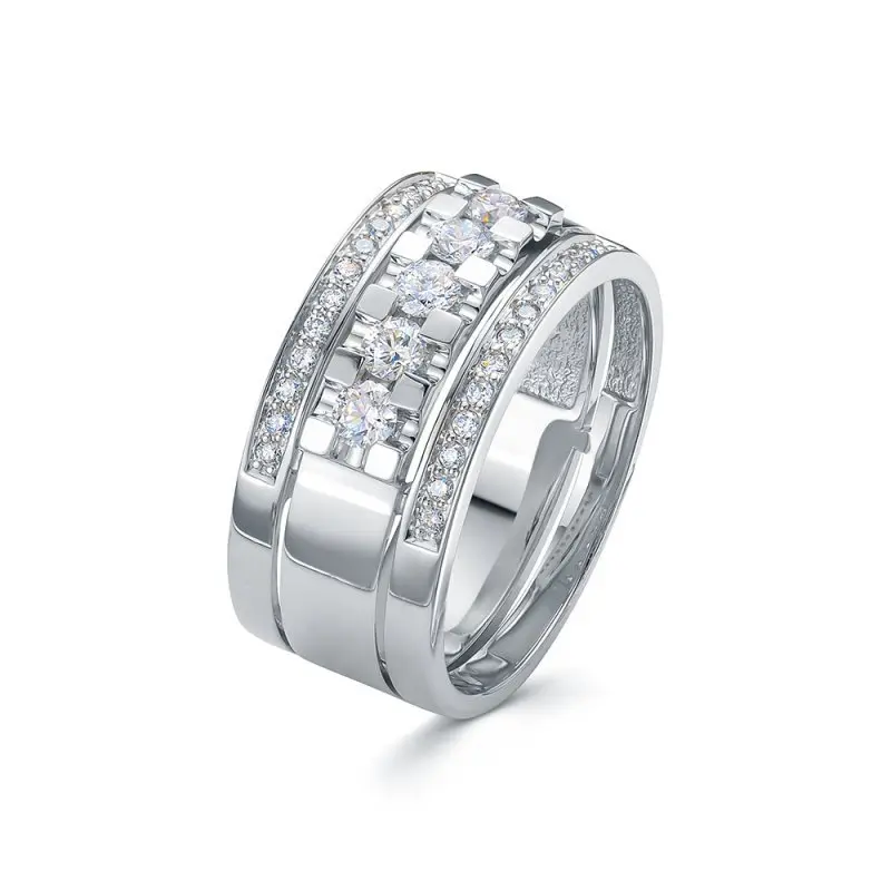 Кольцо декоративное из белого золота