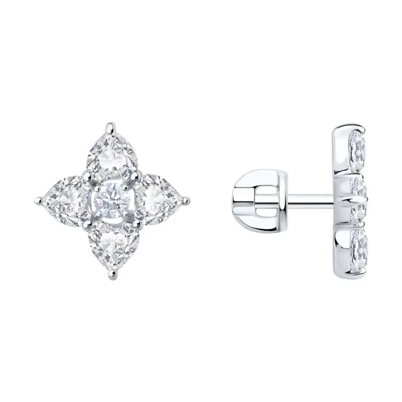 Серьги пуссеты из серебра