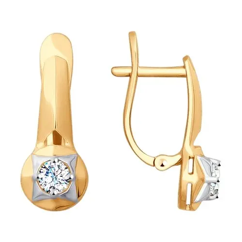 Серьги с английским замком из красного золота