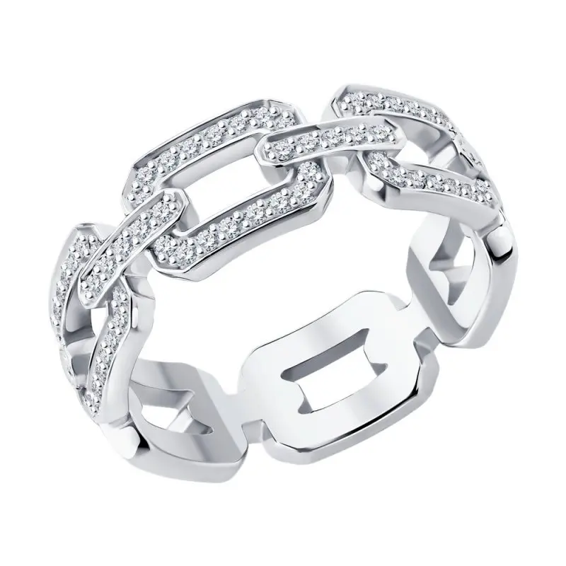 Кольцо декоративное из белого золота