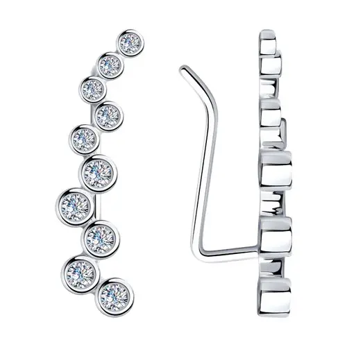Серьги зажимы из серебра