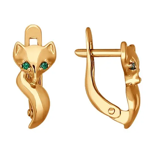 Серьги детские из красного золота