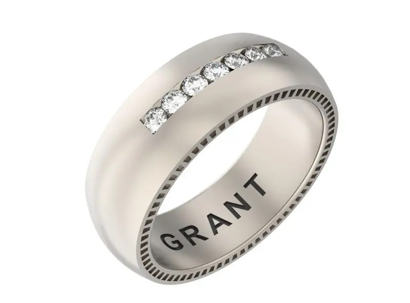 Кольцо обручальное из белого золота